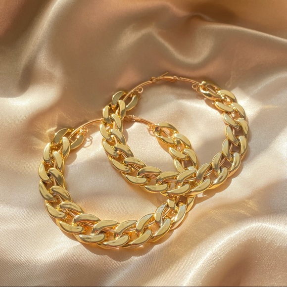 Lagom Studio Jewelry - 💕Last one Urban Chic Golden Chain Hoops Earrings